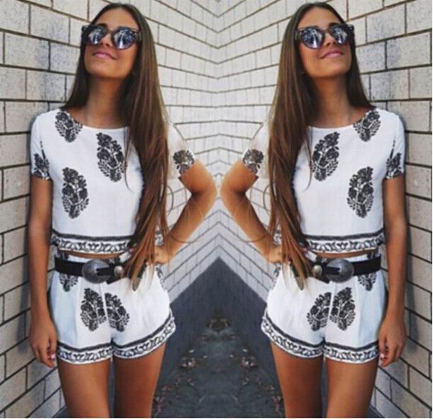 F2420 Simply Cute Boho Two-Piece Playsuit